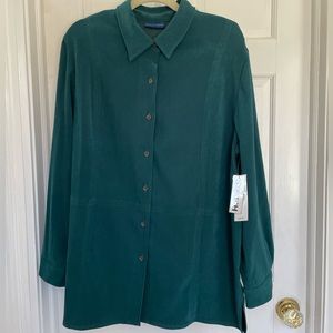 XL forest green button, down shirt or lightweight jacket